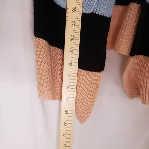 Ecowish Multicolor Colorblock Striped Long Knitted Cardigan Sweater Size L - Picture 3 of 14
